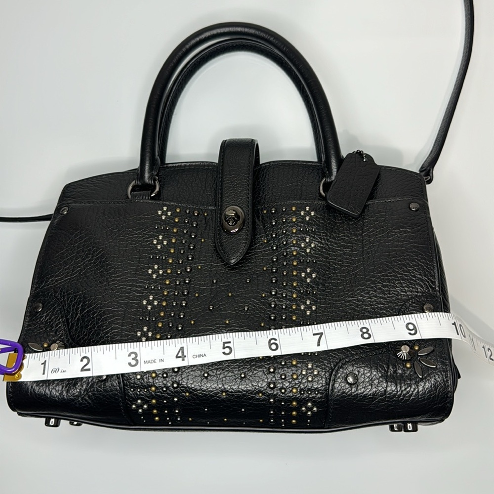Coach gun metal black bandana studded Mercer satchel 24 - Picture 13 of 15